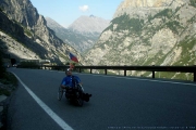 Za tunelem na PASSO DELLO STELVIO ještě s čelovkou na hlavě 27. 8. 2009